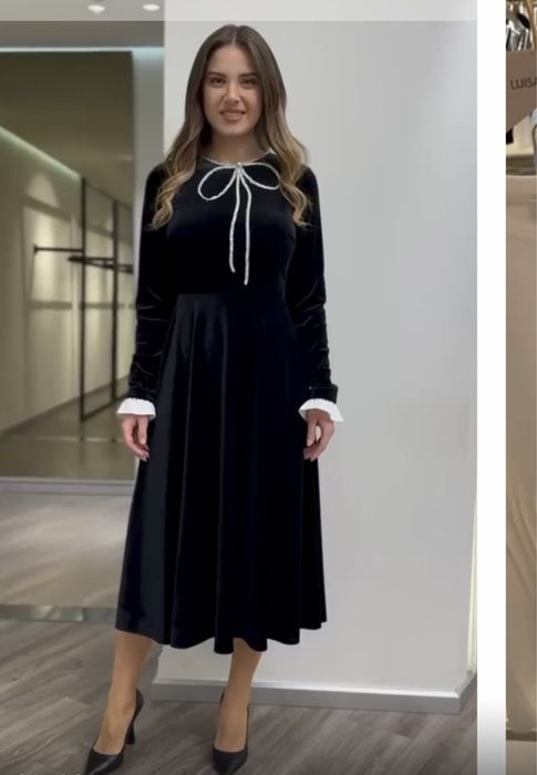 Платье велюр черная новая