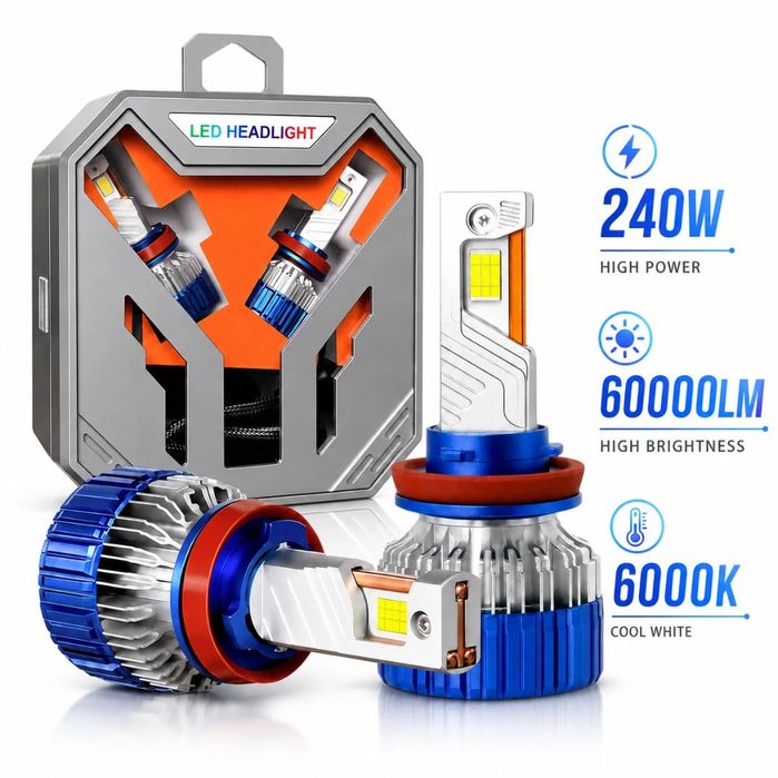 Set Becuri LED Auto Premium 240W 60000LM 6000K Chip CSP 4575