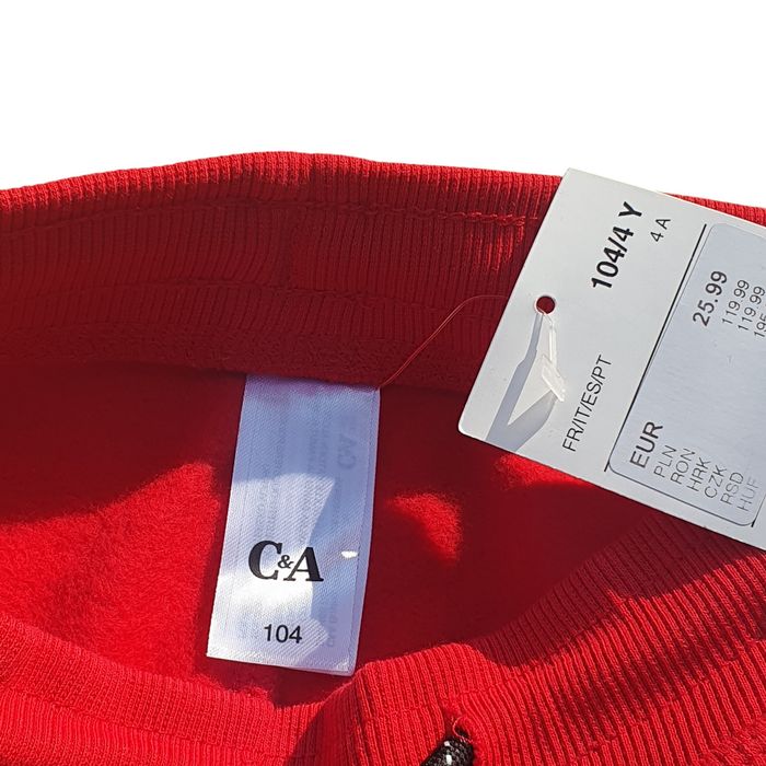 Pantaloni 4 ani trening noi 104, roșu și gri, C&A grosi, baieti, fete