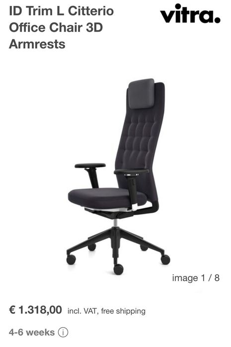 VITRA ID TRIM Sierra Grey Премиум Офис стол