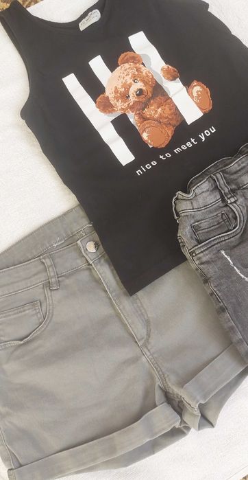 Къси дънкови панталони и потник