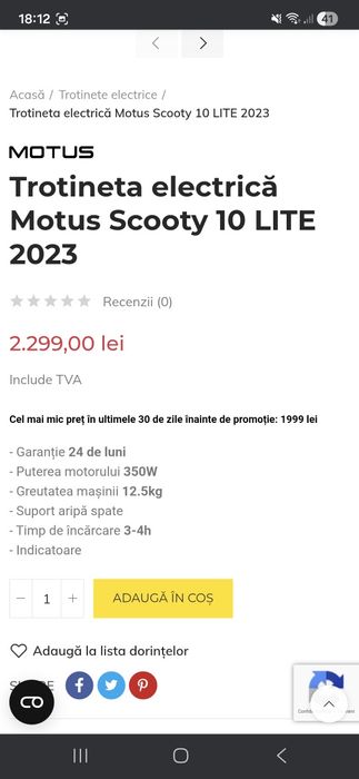 Se vinde trotineta Motus !