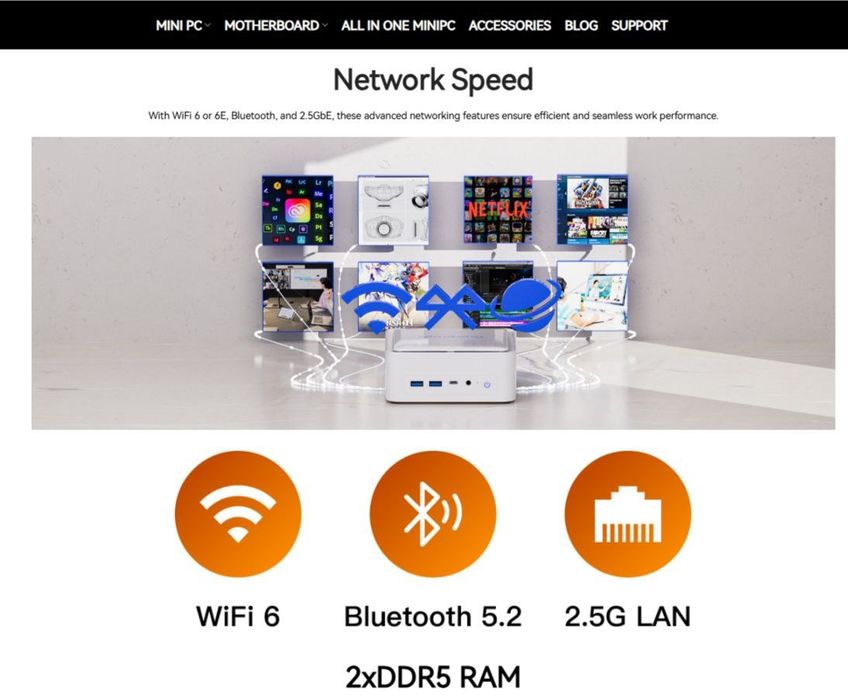 Мощный мини ПК ryzen 6600h ddr5 16gb