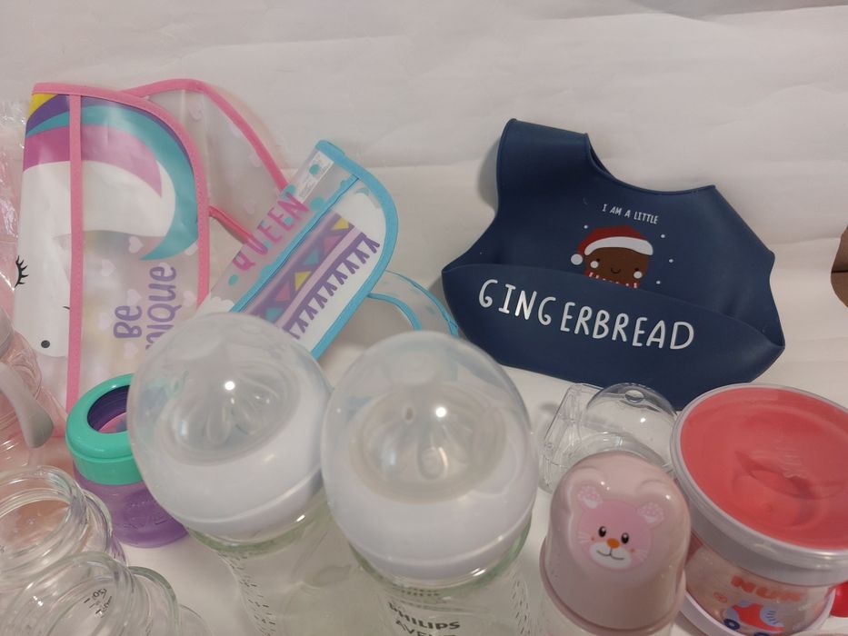 Лот от 2 големи и 4 малки стъклени шишета на Philips Avent