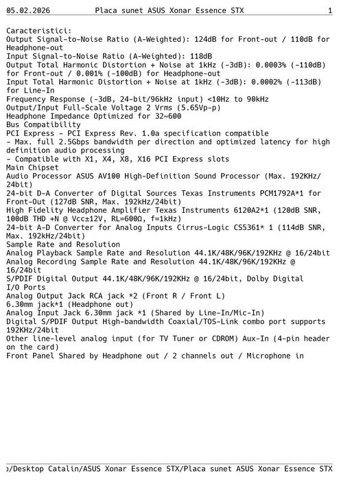 Placa sunet ASUS Xonar Essence STX