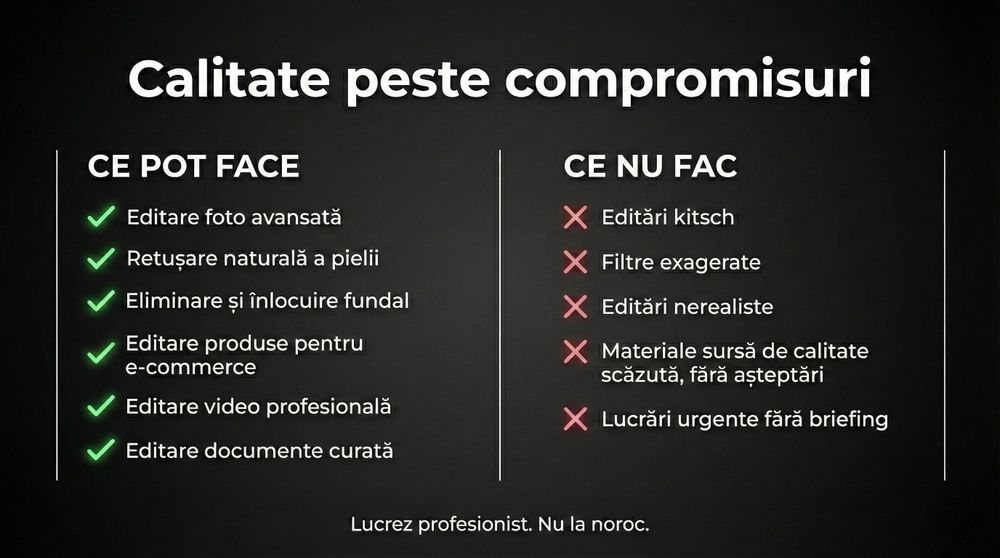 Editare Foto & Video Profesională | Retuș, Manipulare, Produse, DocX