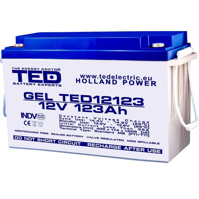 Acumulator Gel 12V 123Ah TED VRLA GEL Deep Cycle TED12123