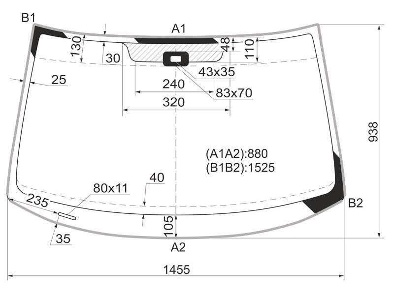 Стекло лобовое  Skoda Yeti