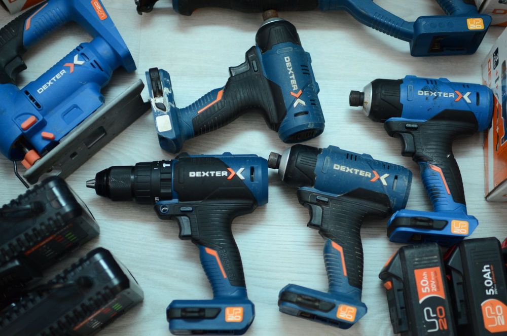 Kit extins scule DEXTER 20V up20 - Filetanta, flex, impact, acumulator