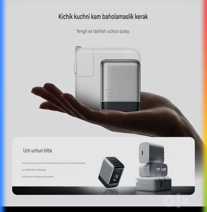 Cuktech 6 GaN Charger Ultra 100W Smart ekranli premium zaryadka