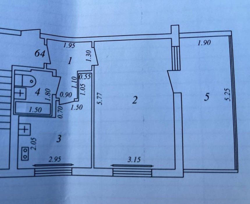 Юнусабад 14 - 1/4/4 без ремонта 42м²