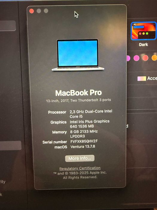 Apple MacBook Pro 13'' 2018 , 8GB, 128GB