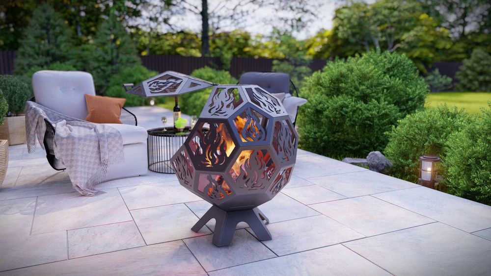 Vatra de foc decorativa, realizata din otel de 3 mm CNC laser