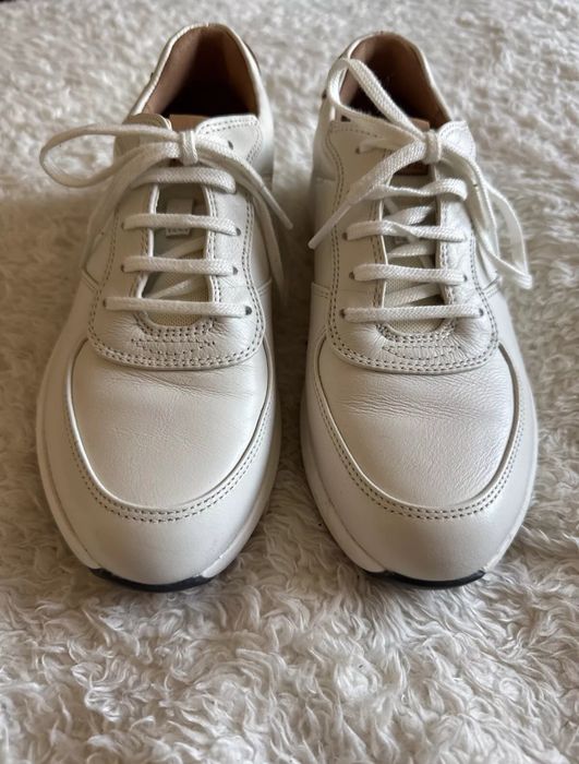 Clarks кецове сникърси маратонки бели бял 36 ествествена кожа