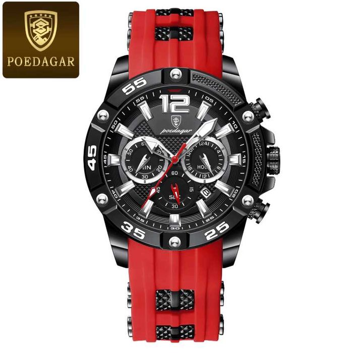 Мъжки часовник POEDAGAR 912 – RED + ПОДАРЪК