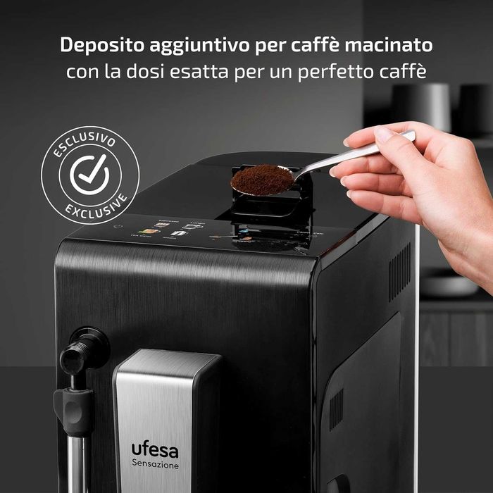 Суперавтоматична кафемашина Ufesa Sensazione, 20bar, сензорен екран