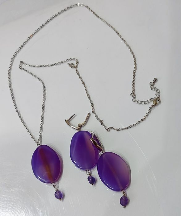 Серьги и сотуар аметист