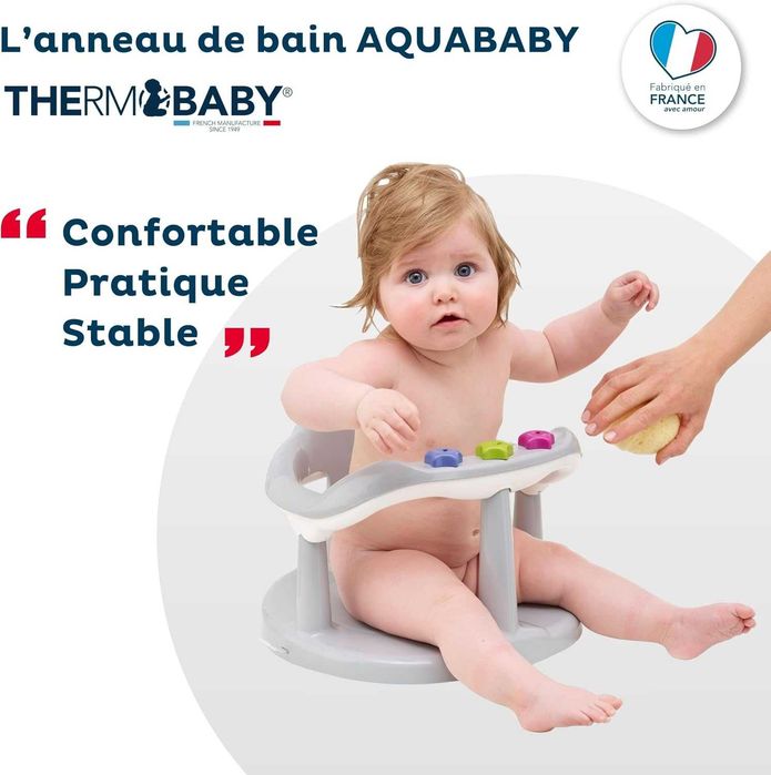 THERMOBABY Aquababy – Бебешки ринг за къпане, Grey Charm / White