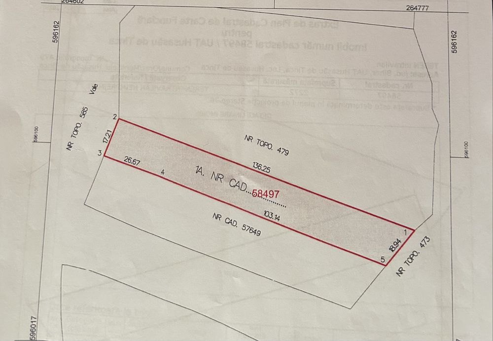 De vanzare teren intravilan Husasau de Tinca 2272 mp.