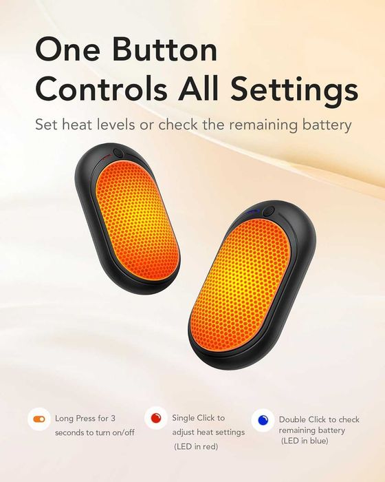 Електрически джобен нагревател за ръце комплект 2 броя, USB зареждане