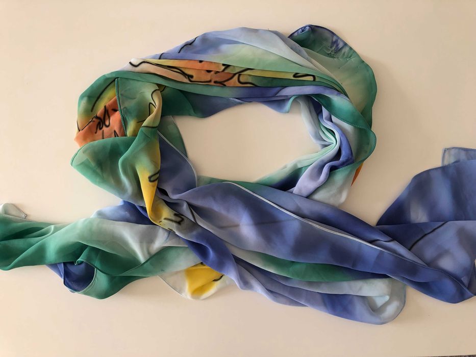 Ръчно рисуван дамски шал/парео