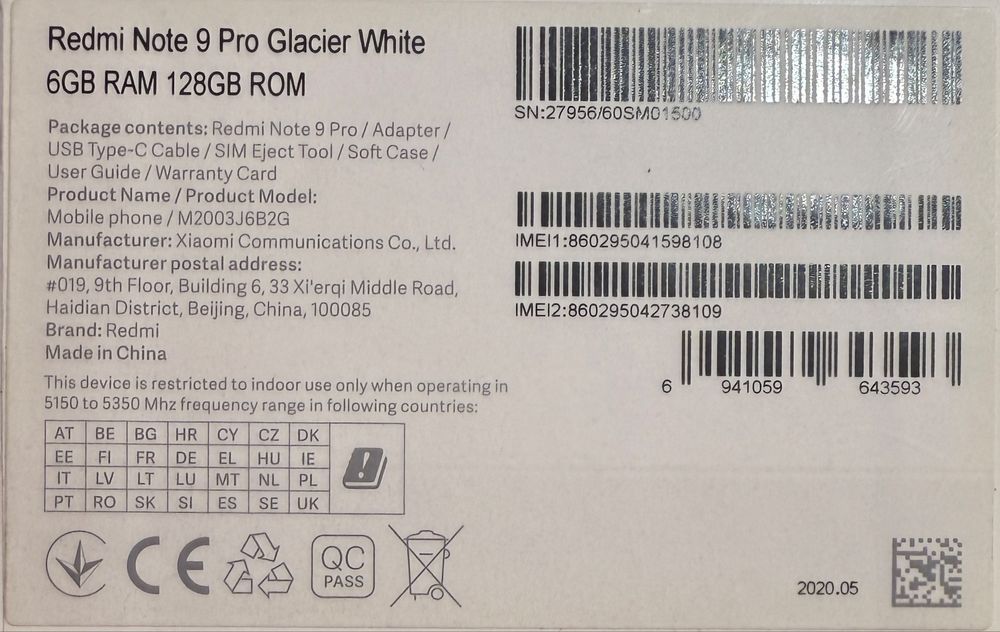 Продается Redmi Note 9 Pro 6 Gb RAM 128 Gb ROM