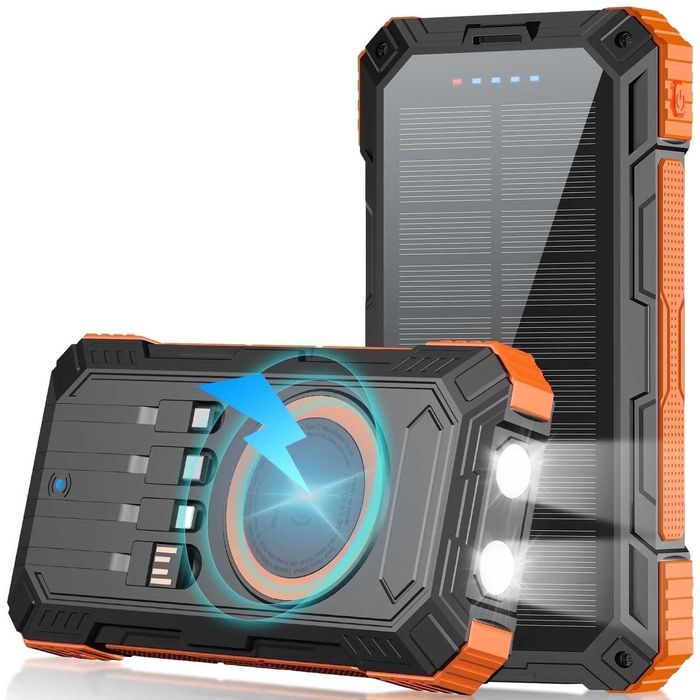 SOLPOWBEN 49800mAh Соларно зарядно за iPhone/Android, 22.5W бързо зареждаща се соларна батерия