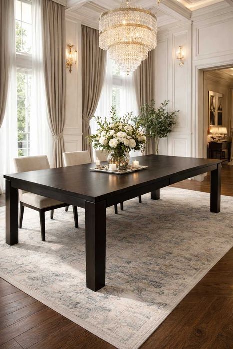 Masa din lemn masiv de stejar Wenge; Masa dining cu blat 200x100 cm