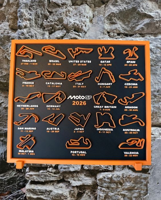 Formula 1 2026 calendar decorativ