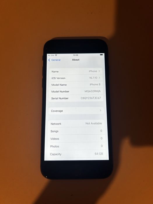 iPhone 8 Black, baterie 100%, neverlocked, Touch ID perfect