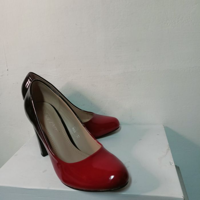 Pantofi Office/Elegant Estiny - Efect Ombré Roșu & Negru mărimea 37