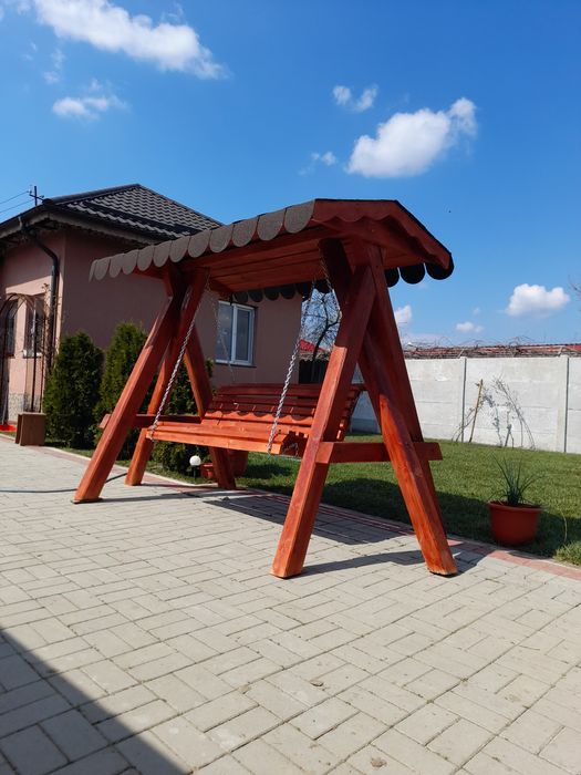 Leagan rustic din lemn masiv