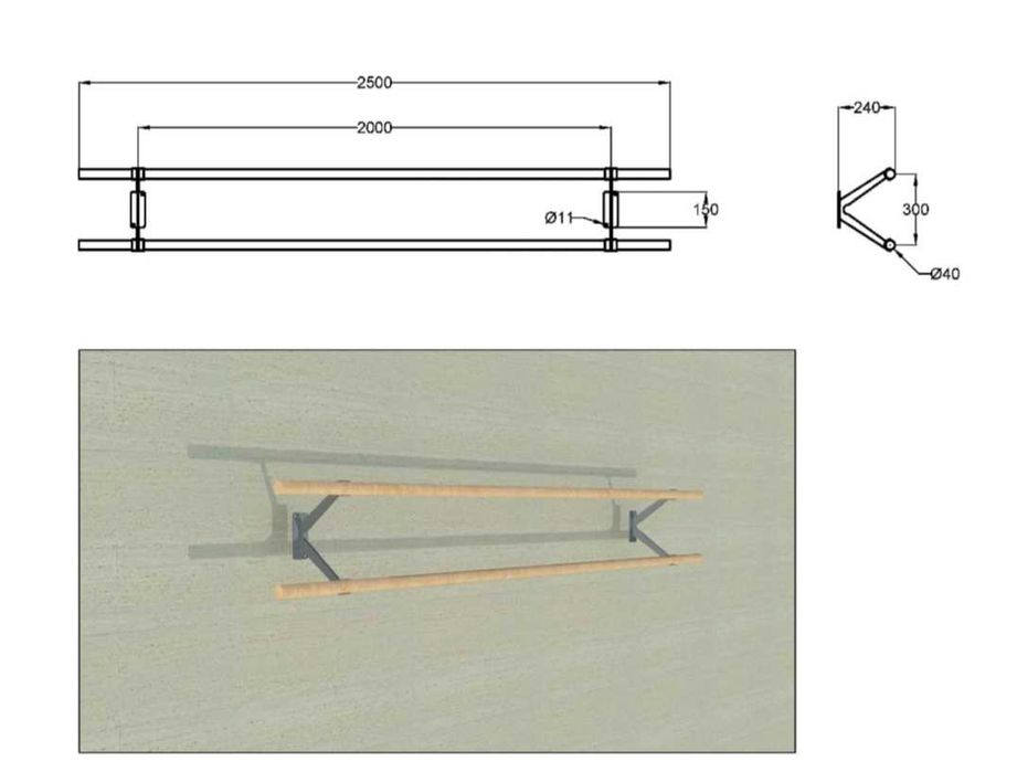 Продавам станка за балет двойна
