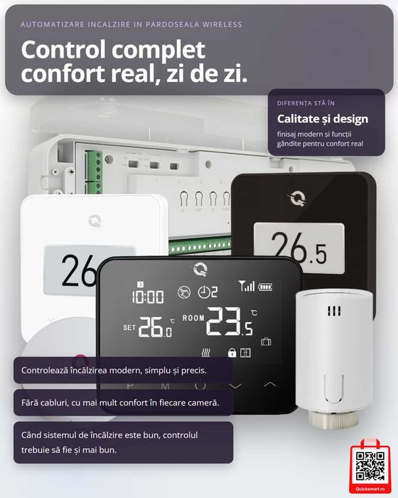 Sistem smart automatizare încălzire – control din telefon