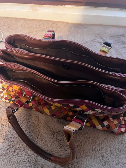 Geantă piele NATURALA multicolora MENHARD