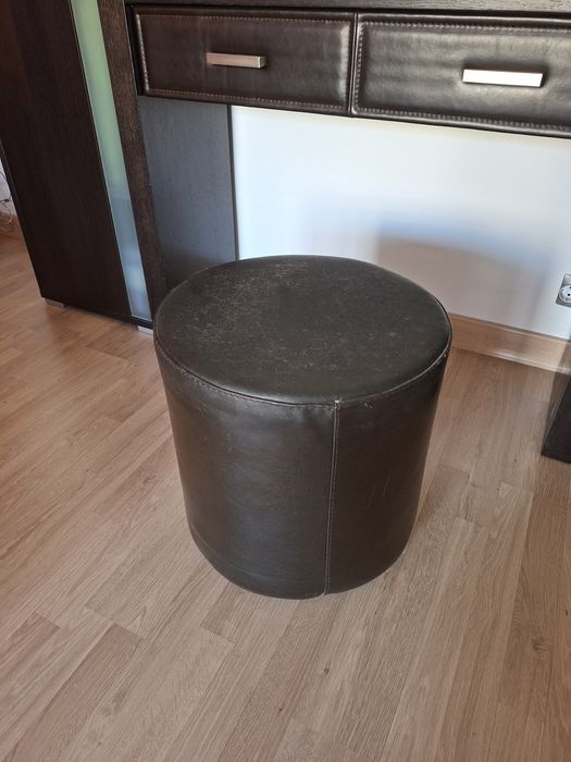 Taburet rotund maro, eco piele – 44 cm