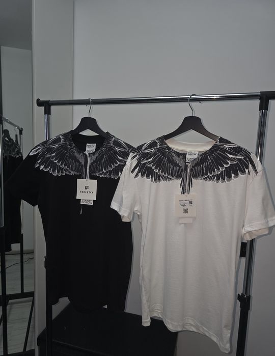 Tricou Marcelo burlon  alb negru Eyewear