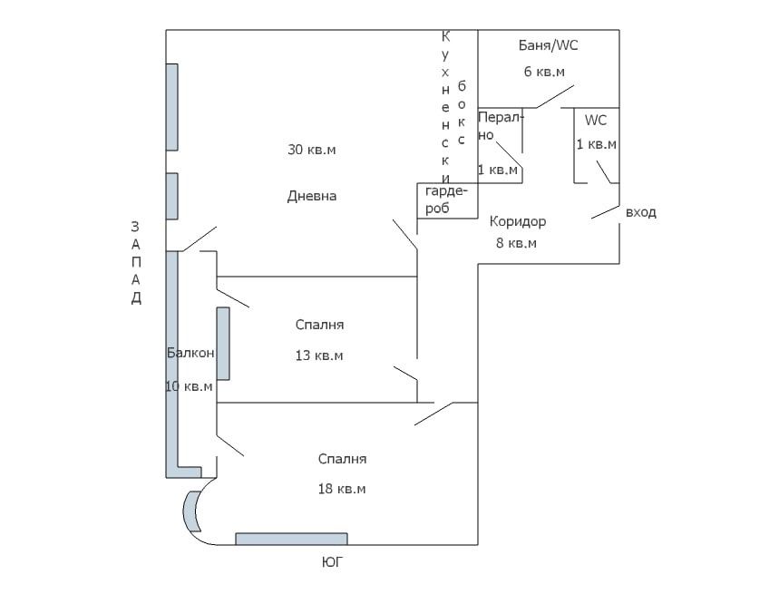 Дава се под наем Тристаен апартамент в Варна, Генералите - 88 кв.м за 816 € - Снимка #15