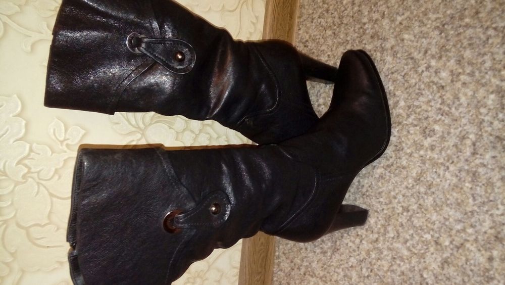 Сапоги зимние кожаные