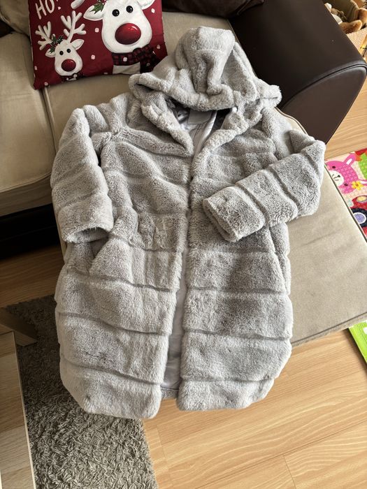 Дълго пухено палто S размер