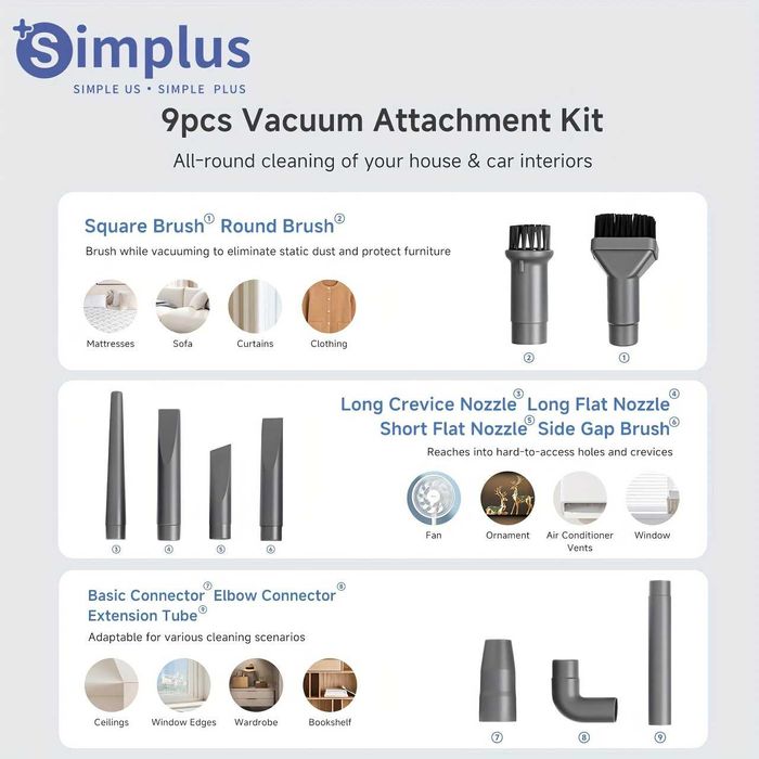 Прахосмукачка с Кабел 2 в 1 Simplus Ръчна и Вертикална, 16000PA, 400W!