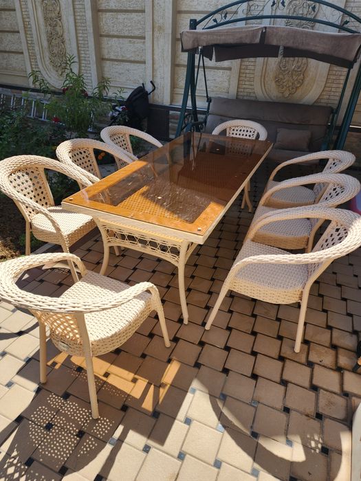 Rotang Рoтанг стол стул 8/1 Hovli boģlar va dacha uchun Столи 8 стул