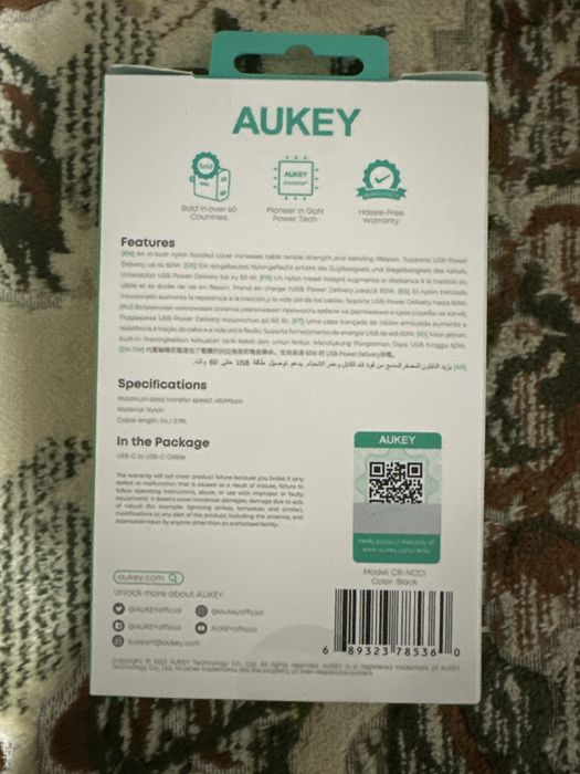 Cablu usb de date si incarcare Aukey USB C to USB C