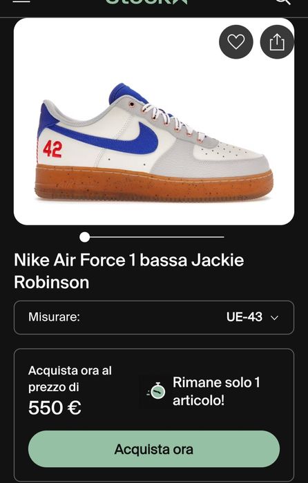 Nike Air Force 1 Ediție Limitata Jackie Robinson