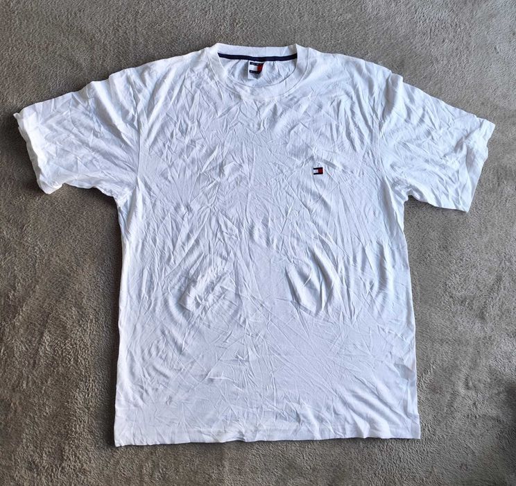 Tricou Tommy Hilfiger Marime mare XL/XXL Alb logo mic