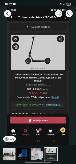 Se vinde trotineta electrica xiaomi scooter 5 elite (nu kukirin,nu ausom,nu dualtron,nu teverun)
