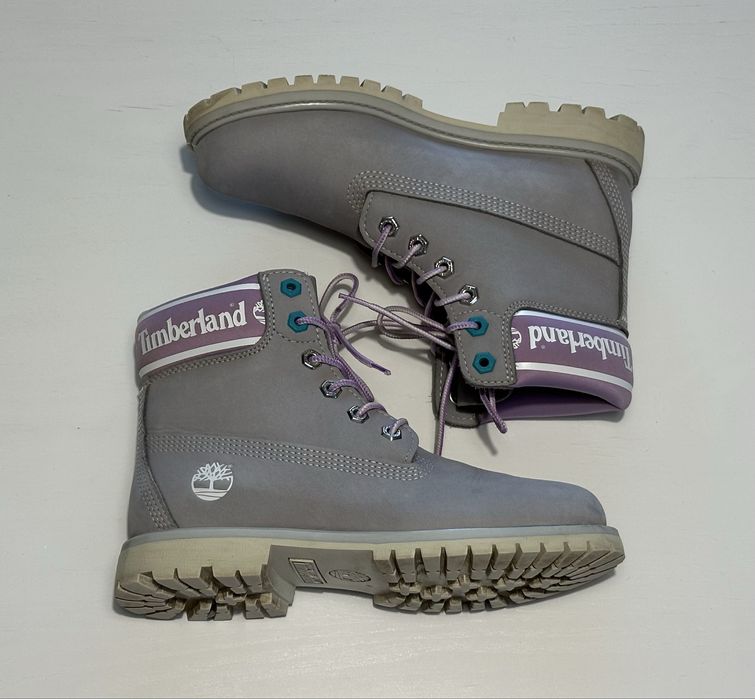 Timberland 6-inch Premium waterproof boots in grey nubuck
