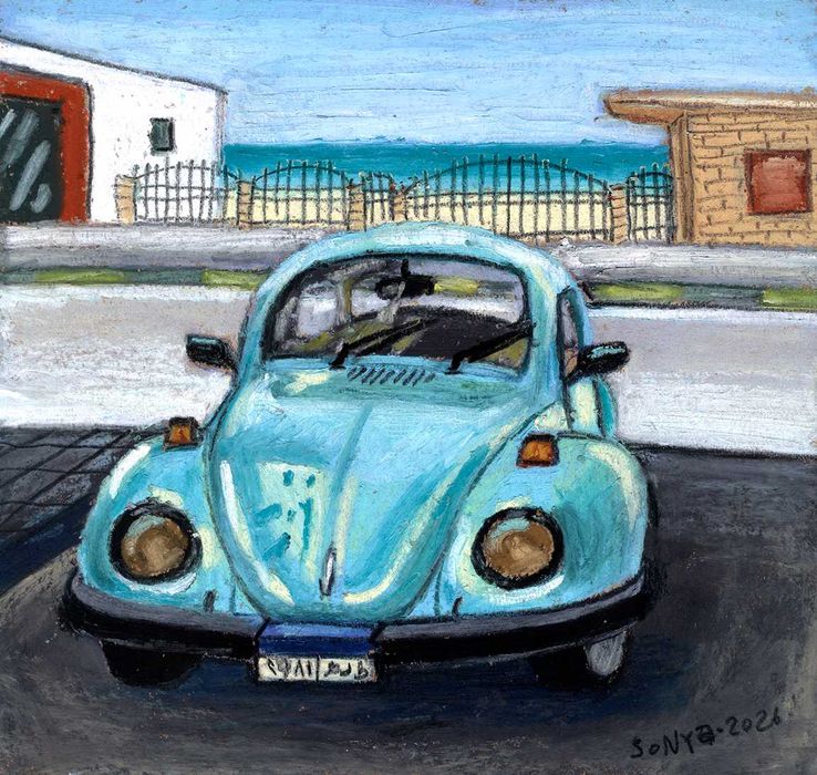 Картина в раме "Фольксваген жук"