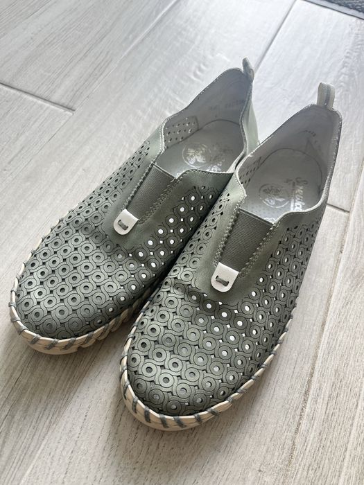 Pantofi dama perforati piele naturala 40