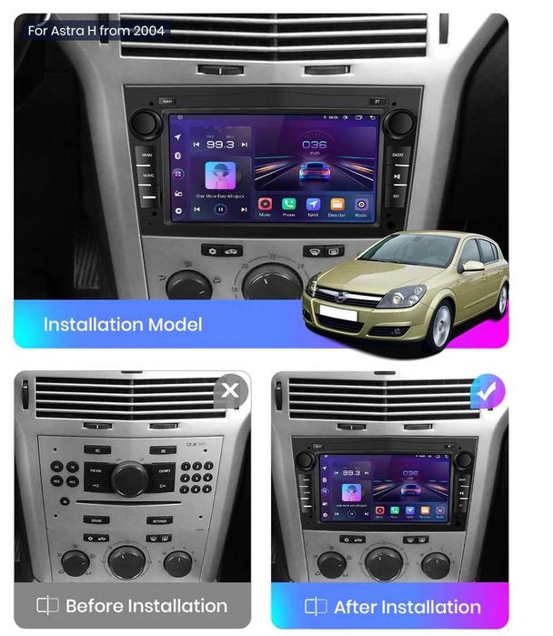 Navigatie Opel Astra H,Corsa,Vectra,Vivaro 2G+32G,Carplay+Android Auto